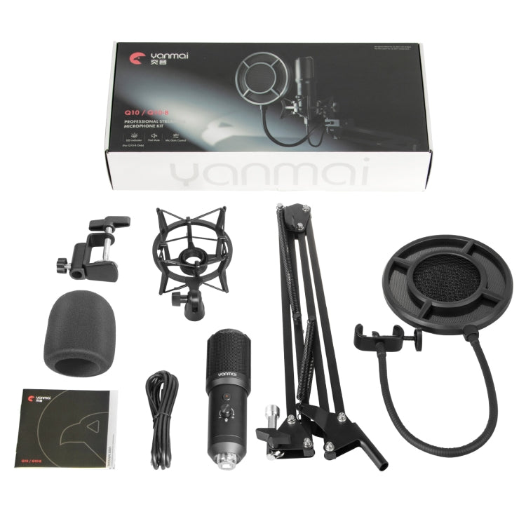 Kit de microfone USB para gravação Yanmai Q10B, Q10B