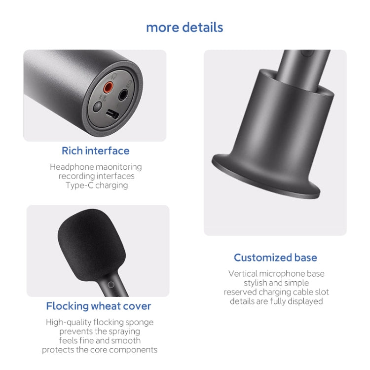 Microfone de karaokê original Xiaomi Mijia Bluetooth 5.1 estéreo com redução de ruído