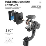 Estabilizador Gimbal Q08 com Controlo Remoto Bluetooth Tripé Bastão Selfie, Q08 (Preto), Q08 (Branco)