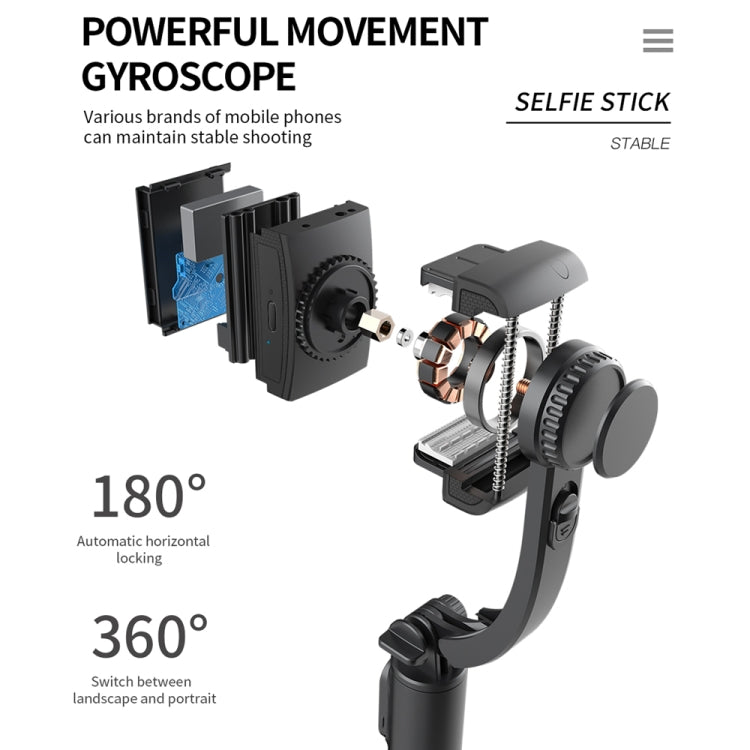 Estabilizador Gimbal Q08 com Controlo Remoto Bluetooth Tripé Bastão Selfie, Q08 (Preto), Q08 (Branco)