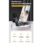 Microfone Lavalier Sem Fios para Transmissão ao Vivo com Interface Type-C / USB-C, Type-C