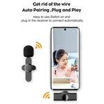 Microfone Lavalier Sem Fios para Transmissão ao Vivo com Interface Type-C / USB-C, Type-C