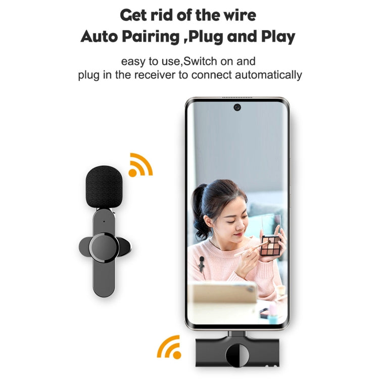 Microfone Lavalier Sem Fios para Transmissão ao Vivo com Interface Type-C / USB-C, Type-C