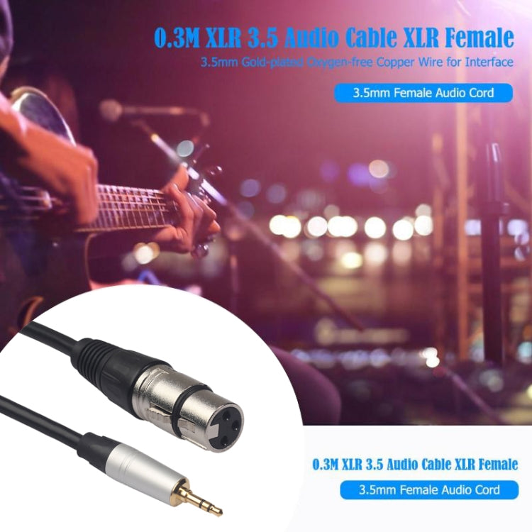Cabo de Áudio TC210KF183 3,5mm Macho para XLR Fêmea, Comprimento: 0,3m, 3,5mm Macho para XLR Fêmea