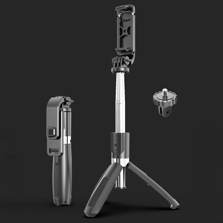 L02 Tripé Multifuncional Ajustável com Temporizador Bluetooth de 100 cm para Selfie