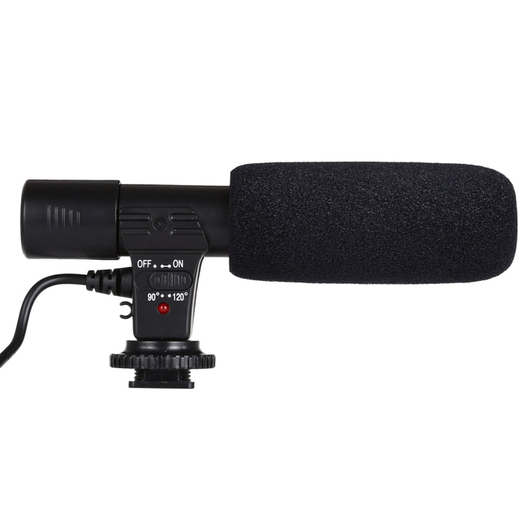 MIC-02 Microfone Estéreo de Som Claro com Frequência de 30-18000Hz para Smartphone, Comprimento do Cabo: 28cm