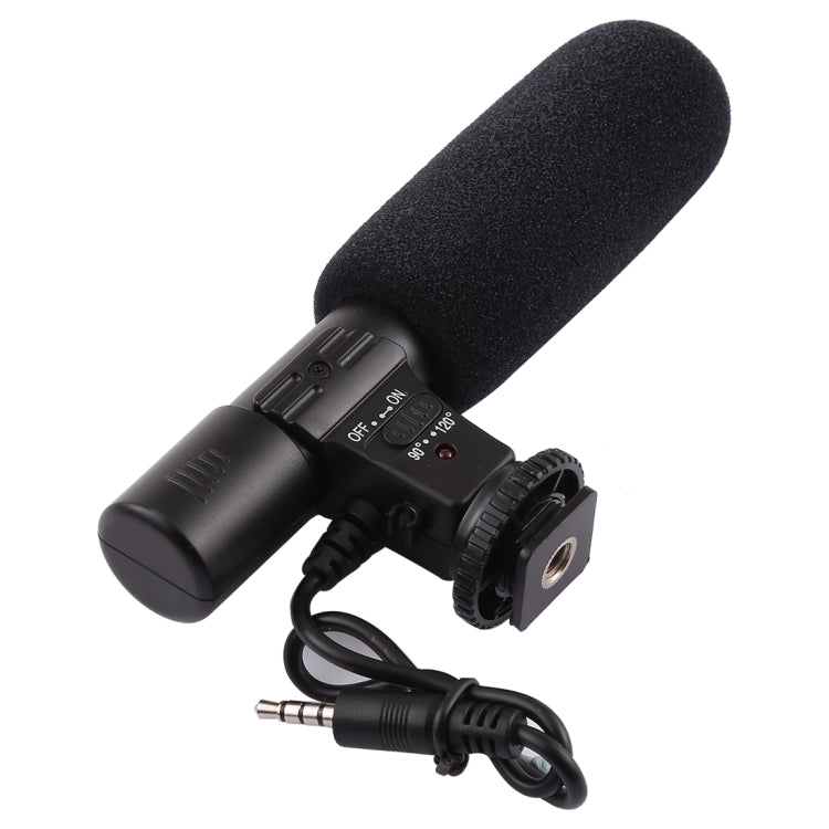 MIC-02 Microfone Estéreo de Som Claro com Frequência de 30-18000Hz para Smartphone, Comprimento do Cabo: 28cm