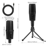 Yanmai SF-970 Microfone Condensador Profissional para Gravação de Som com Suporte Tripé & Cabo USB, Comprimento do Cabo: 1,8m