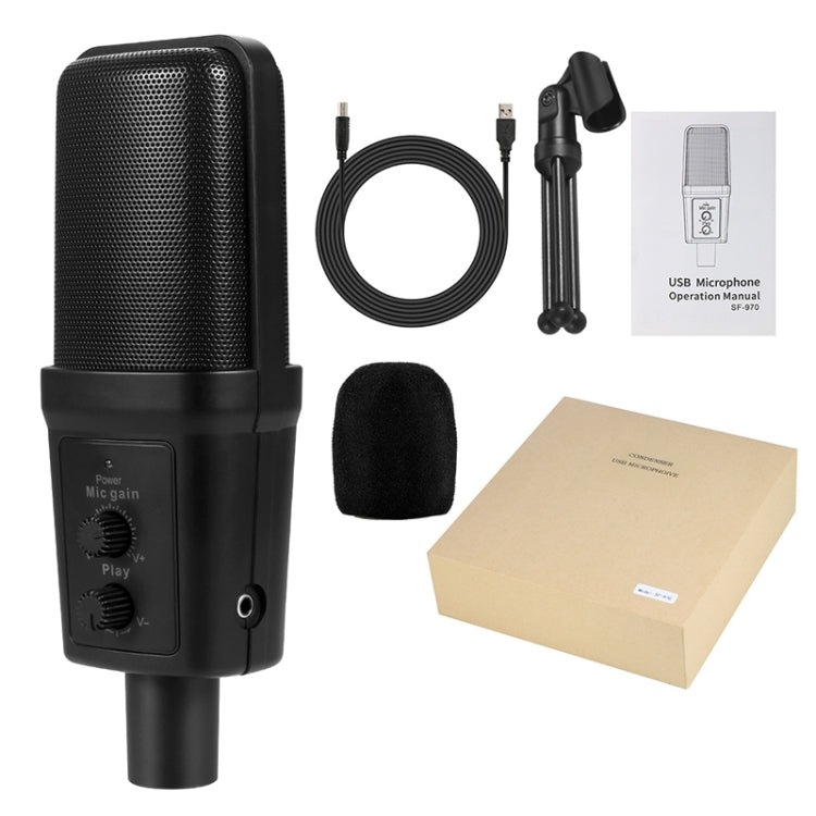 Yanmai SF-970 Microfone Condensador Profissional para Gravação de Som com Suporte Tripé & Cabo USB, Comprimento do Cabo: 1,8m