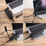 Yanmai SF-970 Microfone Condensador Profissional para Gravação de Som com Suporte Tripé & Cabo USB, Comprimento do Cabo: 1,8m