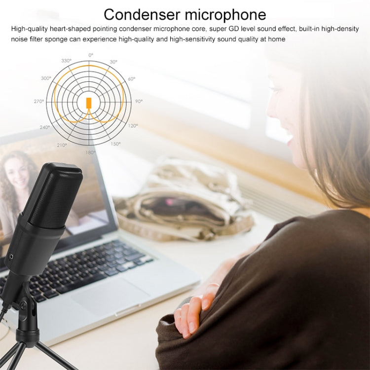 Yanmai SF-970 Microfone Condensador Profissional para Gravação de Som com Suporte Tripé & Cabo USB, Comprimento do Cabo: 1,8m