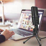 Yanmai SF-970 Microfone Condensador Profissional para Gravação de Som com Suporte Tripé & Cabo USB, Comprimento do Cabo: 1,8m