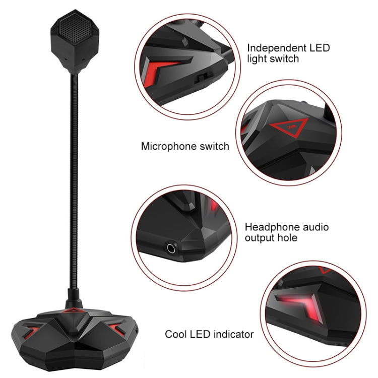 Microfone de Jogo Capacitivo G55 com Indicador LED