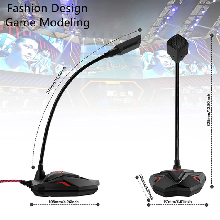 Microfone de Jogo Capacitivo G55 com Indicador LED