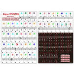 2 Peças Autocolantes Transparentes de Escala Musical para Piano Eletrónico com 88 / 61 / 54 / 49 Teclas, 2 Peças Autocolantes Transparentes de Escala Musical