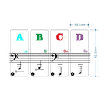 2 Peças Autocolantes Transparentes de Escala Musical para Piano Eletrónico com 88 / 61 / 54 / 49 Teclas, 2 Peças Autocolantes Transparentes de Escala Musical