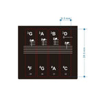 2 Peças Autocolantes Transparentes de Escala Musical para Piano Eletrónico com 88 / 61 / 54 / 49 Teclas, 2 Peças Autocolantes Transparentes de Escala Musical