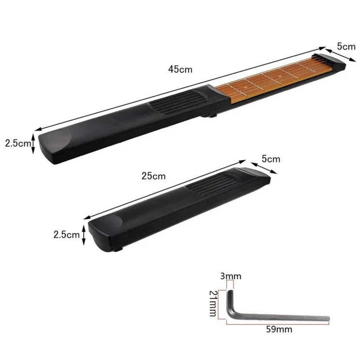 Ferramenta Portátil de Bolso para Prática de Guitarra com 6 Trastes para Iniciantes, Ferramenta de Prática de Dedilhado com 6 Trastes