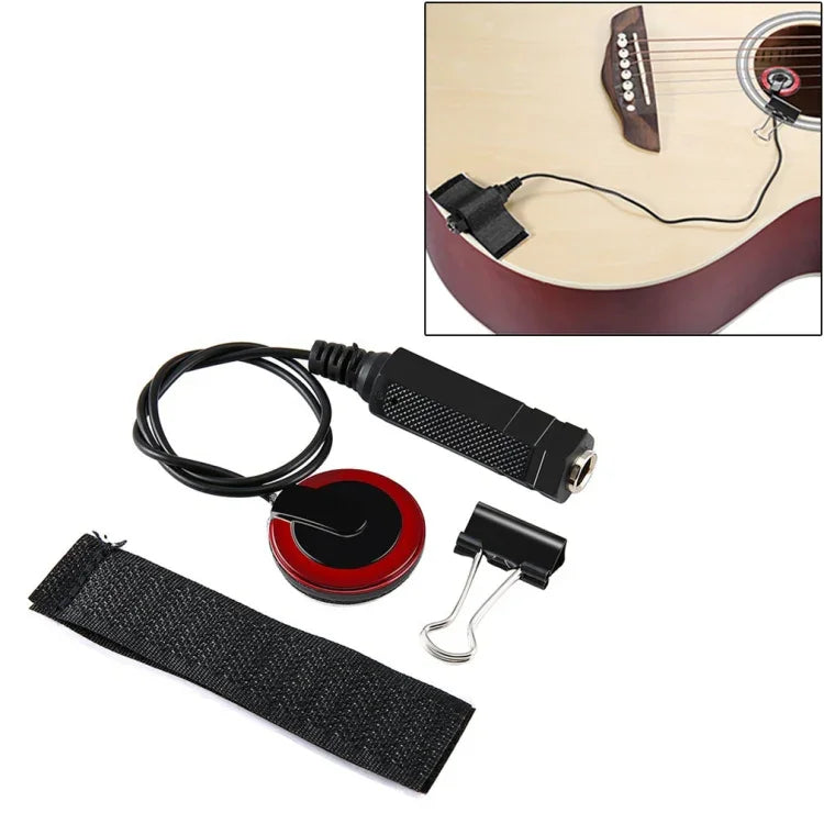 Captador de Som Multifuncional Colável para Guitarra de Madeira, Captador de Som Multifuncional Colável