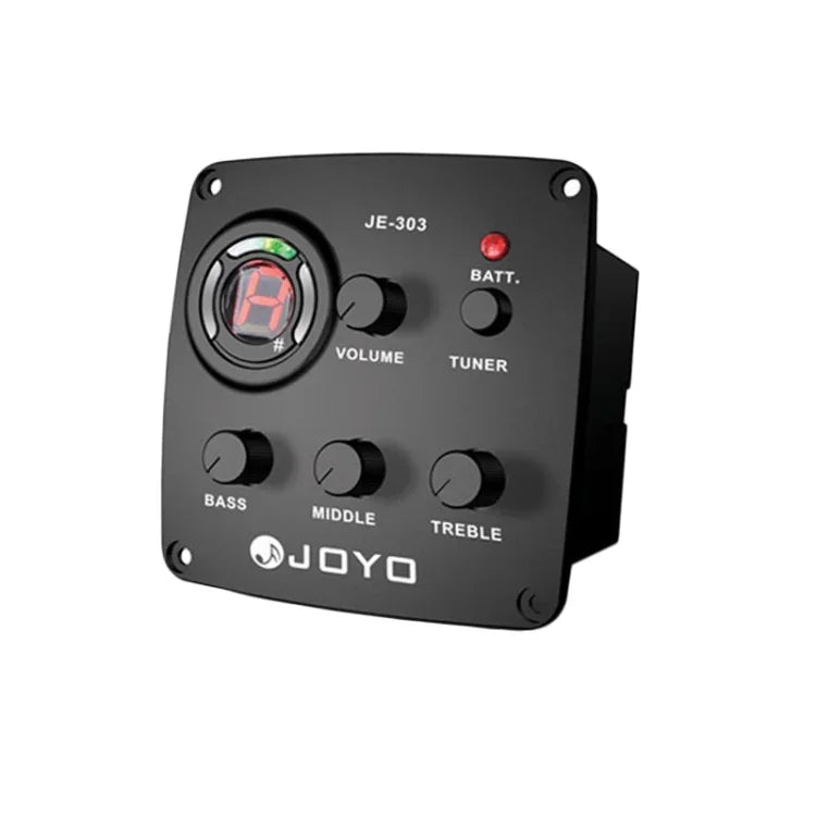 JOYO JE-303 Captador de Guitarra com Pré-amplificador, Equalizador de 3 Bandas e Afinador, JE-303