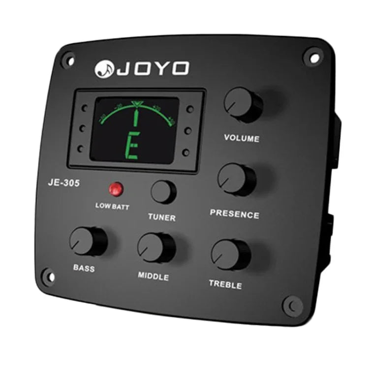 JOYO JE-305 Captador de Guitarra com Pré-amplificador, Equalizador de 4 Bandas e Afinador, JE-305