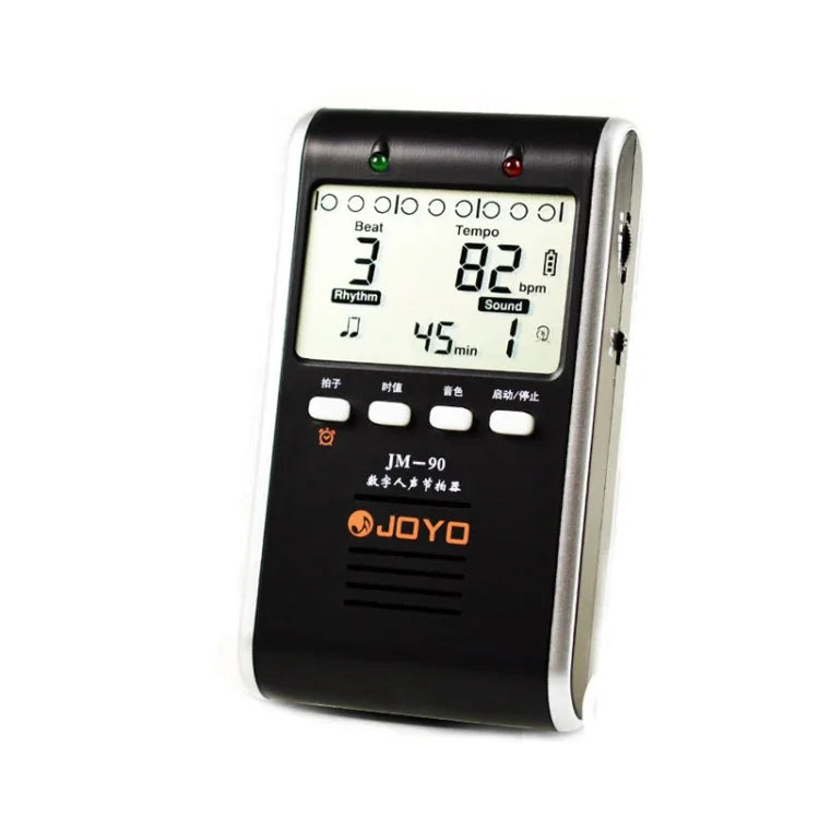 JOYO JM-90 Mini Indicador LED Portátil Recarregável com Clip, Metrónomo Eletrónico Digital, Gerador de Tons e Afinador para Guitarra, Violino, Ukulele, JM-90 (Preto), JM-90 (Branco)