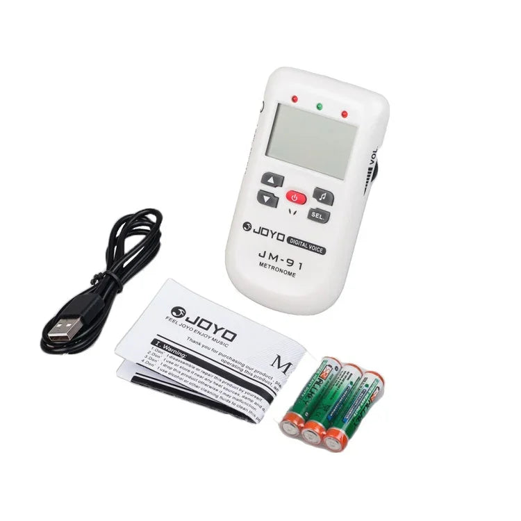 JOYO JM-91 Mini Metrónomo Vocal Multifuncional Portátil, Metrónomo Eletrónico Digital, Gerador de Tons e Afinador para Guitarra, Violino, Ukulele, JM-91 (Branco)