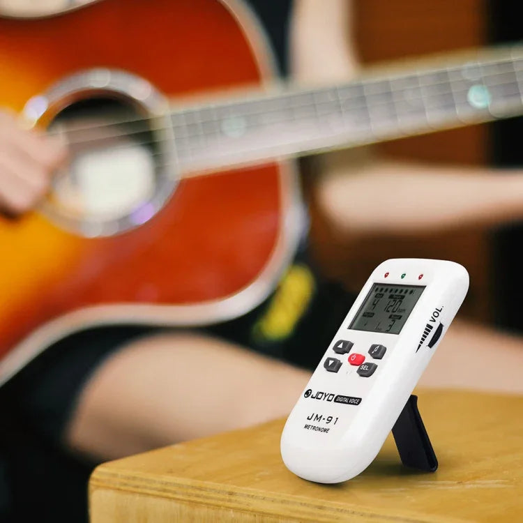 JOYO JM-91 Mini Metrónomo Vocal Multifuncional Portátil, Metrónomo Eletrónico Digital, Gerador de Tons e Afinador para Guitarra, Violino, Ukulele, JM-91 (Branco)