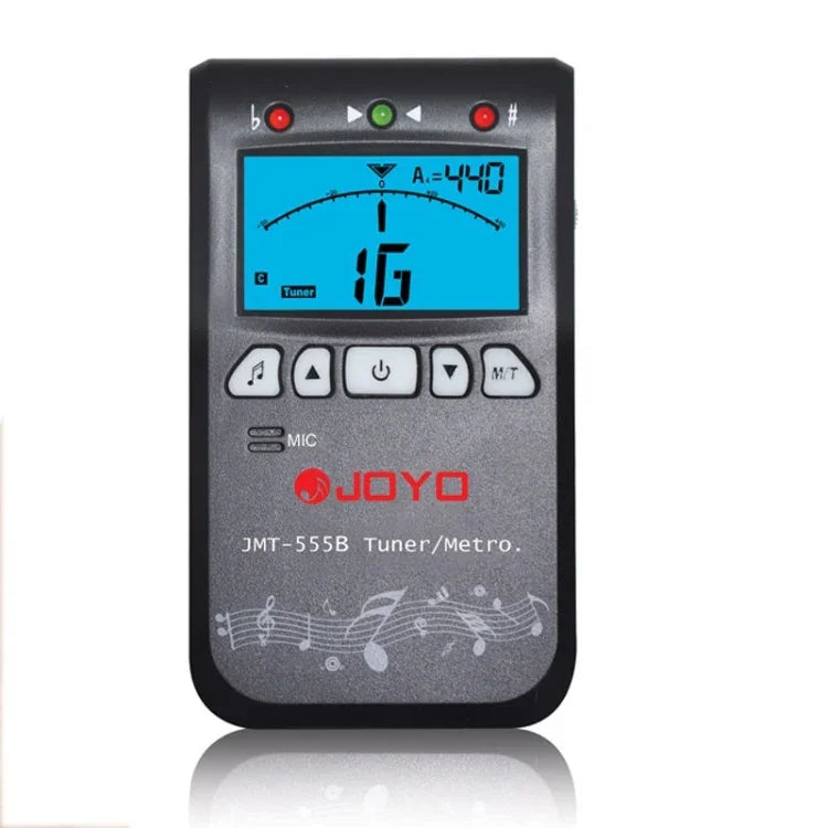 JOYO JMT-555B Metrónomo Afinador Cromático Digital com LCD Retroiluminado e Gerador de Tons 3 em 1 para Guitarra, Violino, Ukulele, JMT-555B