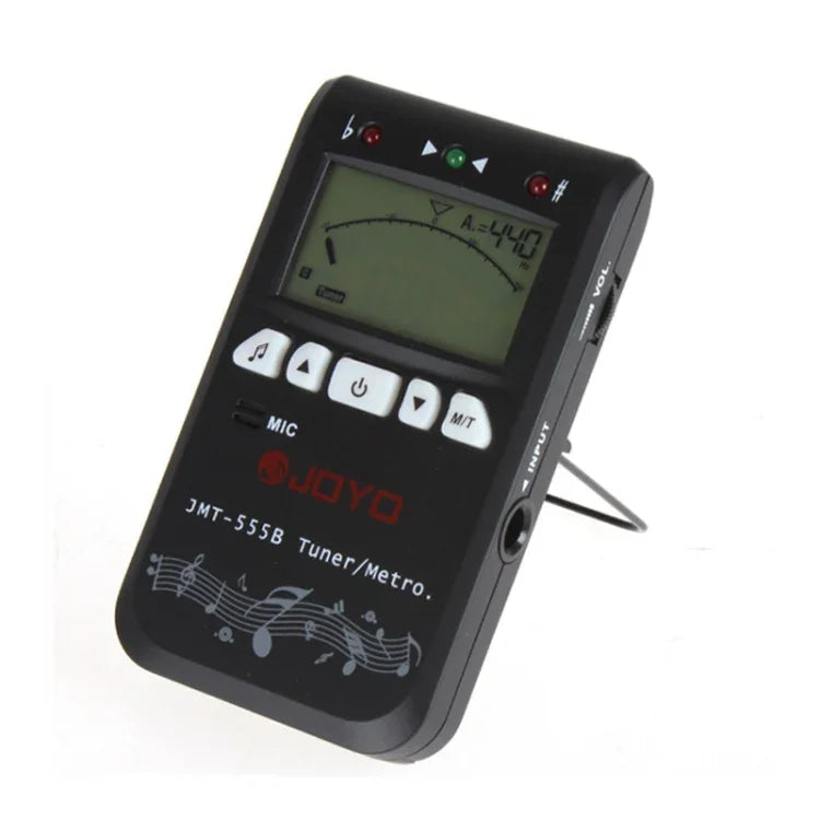 JOYO JMT-555B Metrónomo Afinador Cromático Digital com LCD Retroiluminado e Gerador de Tons 3 em 1 para Guitarra, Violino, Ukulele, JMT-555B