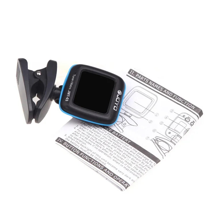 JOYO JMT-03 Afinador e Metrónomo Portátil com Clip para Guitarra, Suporta Modos de Afinação MIC e CLIP, Rotação de 360 Graus para Guitarra, Violino, Ukulele, JMT-03