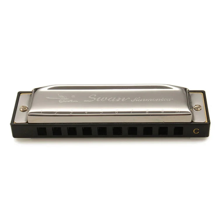 Harmónica Diatónica de 10 Furos Swan SW1020-7 para Blues Adultos, Estudantes, Crianças e Iniciantes, Harmónica Polifónica de 10 Furos SW1020-7