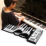 Teclado Piano Eletrónico Flexível Portátil de 61 Teclas com Colunas, 61 Teclas