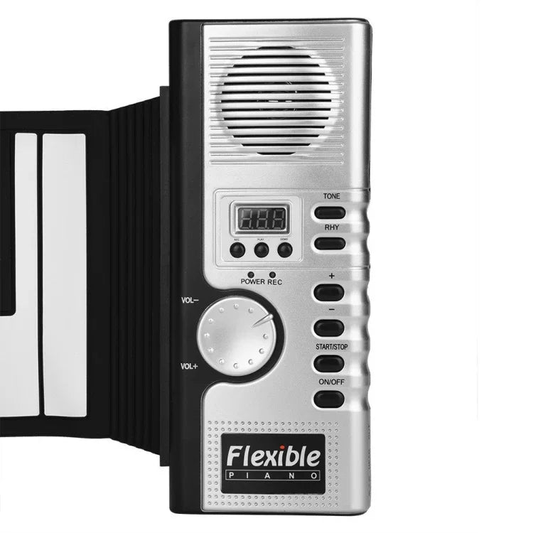 Teclado Piano Eletrónico Flexível Portátil de 61 Teclas com Colunas, 61 Teclas