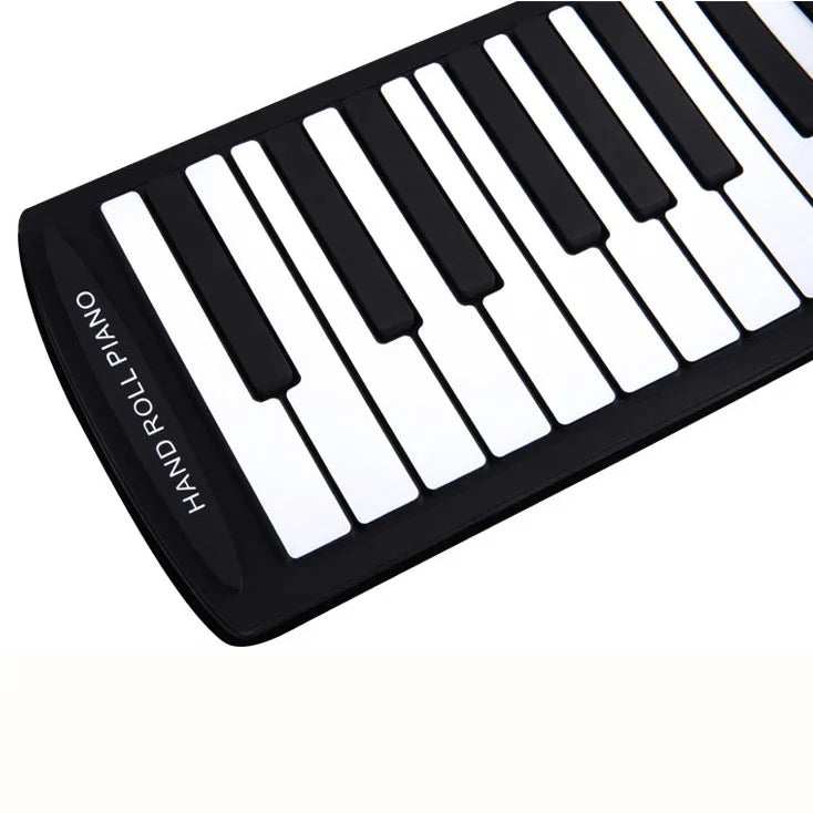 Teclado Piano Eletrónico Flexível Portátil de 61 Teclas com Colunas, 61 Teclas