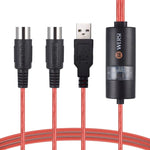 WERSI UM-18 Cabo USB MIDI MidiPort Cabo MIDI Piano Elétrico Bateria Eletrónica Linha de Edição Musical, Comprimento: 2m