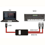 WERSI UM-18 Cabo USB MIDI MidiPort Cabo MIDI Piano Elétrico Bateria Eletrónica Linha de Edição Musical, Comprimento: 2m