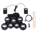 Bateria Eletrónica Portátil de Silicone com Rolagem Manual USB, Versão Ícone Preta, Bateria Eletrónica Versão Ícone Preta