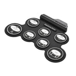 Bateria Eletrónica Portátil de Silicone com Rolagem Manual USB, Versão Ícone Preta, Bateria Eletrónica Versão Ícone Preta