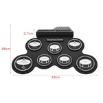 Bateria Eletrónica Portátil de Silicone com Rolagem Manual USB, Versão Ícone Preta, Bateria Eletrónica Versão Ícone Preta