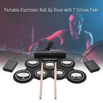 Bateria Eletrónica Portátil de Silicone com Rolagem Manual USB, Versão Ícone Preta, Bateria Eletrónica Versão Ícone Preta