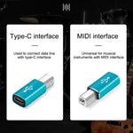 Adaptador Universal Tipo-C Fêmea para MIDI Macho para Instrumentos Musicais Electrónicos