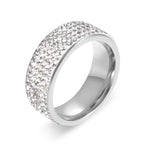 Anel Eternity em Aço Inoxidável para Aliança de Casamento Compromisso com Cristais e Strass Incrustados Círculo Redondo, 57 mm, Tamanho US:10, Diâmetro Interno: 20 mm, Perímetro: 62,8 mm, 10