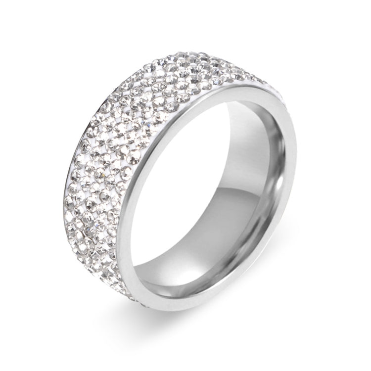 Anel Eternity em Aço Inoxidável para Aliança de Casamento Compromisso com Cristais e Strass Incrustados Círculo Redondo, 57 mm, Tamanho US:10, Diâmetro Interno: 20 mm, Perímetro: 62,8 mm, 10