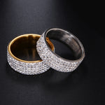 Anel Eternity em Aço Inoxidável para Aliança de Casamento Compromisso com Cristais e Strass Incrustados Círculo Redondo, 57 mm, Tamanho US:10, Diâmetro Interno: 20 mm, Perímetro: 62,8 mm, 10