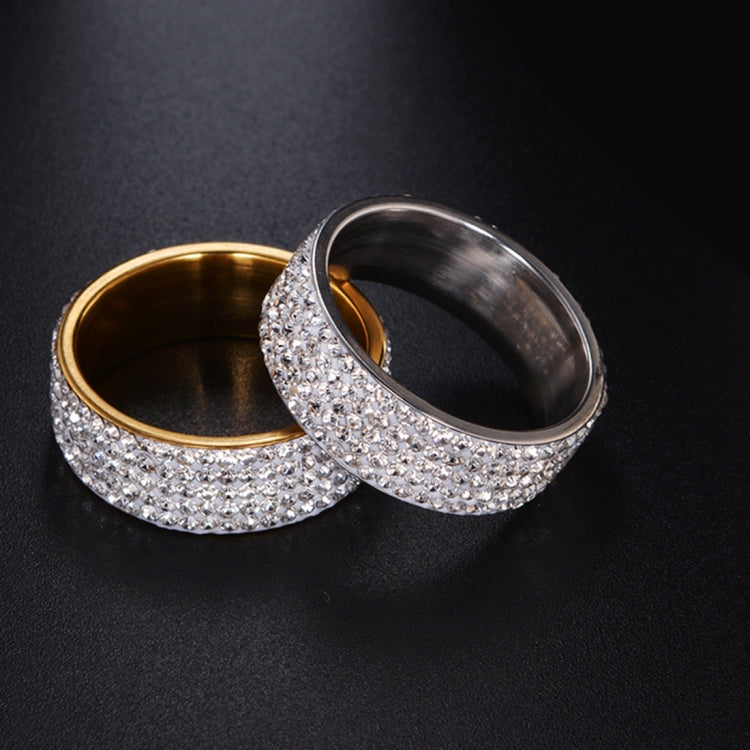 Anel Eternity em Aço Inoxidável para Aliança de Casamento Compromisso com Cristais e Strass Incrustados Círculo Redondo, 57 mm, Tamanho US:10, Diâmetro Interno: 20 mm, Perímetro: 62,8 mm, 10