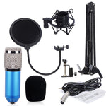 Conjunto de Microfone com Suporte Anti-Choque Metálico de Alta Gama para Rede K-Song BM-800, Kit BM800 Preto, Kit BM800 Rosa, Kit BM800 Azul, Kit BM800 Branco