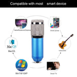 Conjunto de Microfone com Suporte Anti-Choque Metálico de Alta Gama para Rede K-Song BM-800, Kit BM800 Preto, Kit BM800 Rosa, Kit BM800 Azul, Kit BM800 Branco