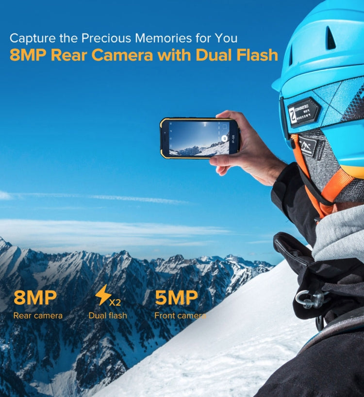 À prova de água IP68/IP69K, à prova de pó e choque, reconhecimento facial, bateria de 4000mAh, ecrã de 5.0 polegadas, Android 9.0 MTK6580A/W Quad Core até 1.3GHz, rede: 3G, Armor X6 2GB+16GB