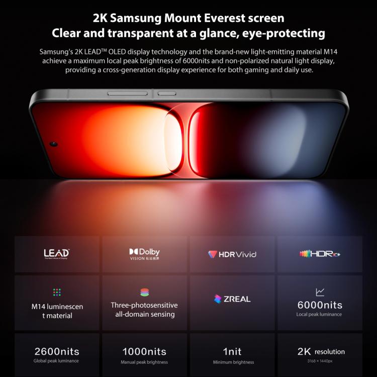 vivo iQOO 15, 16GB+1TB, 6,85 polegadas Android 16 OriginOS 6 Snapdragon 8 Elite Gen 5 Octa Core, OTG, NFC, Rede: 5G, Suporte Google Play, 16GB+1TB